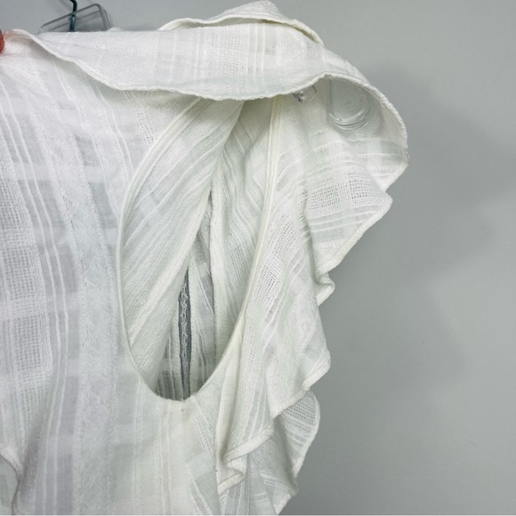 Veronica Beard Sol Lace Inset Ruffle Sleeveless Lace Crochet White Top Blouse 2 - Picture 13 of 16